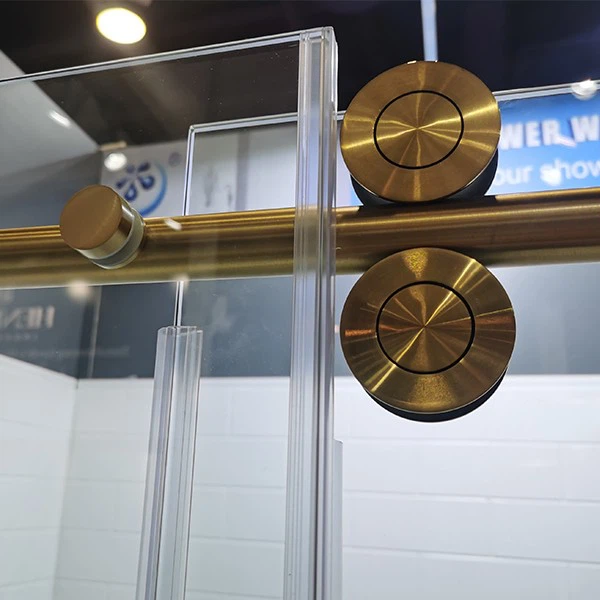 Golden Tempered Glass Shower Door